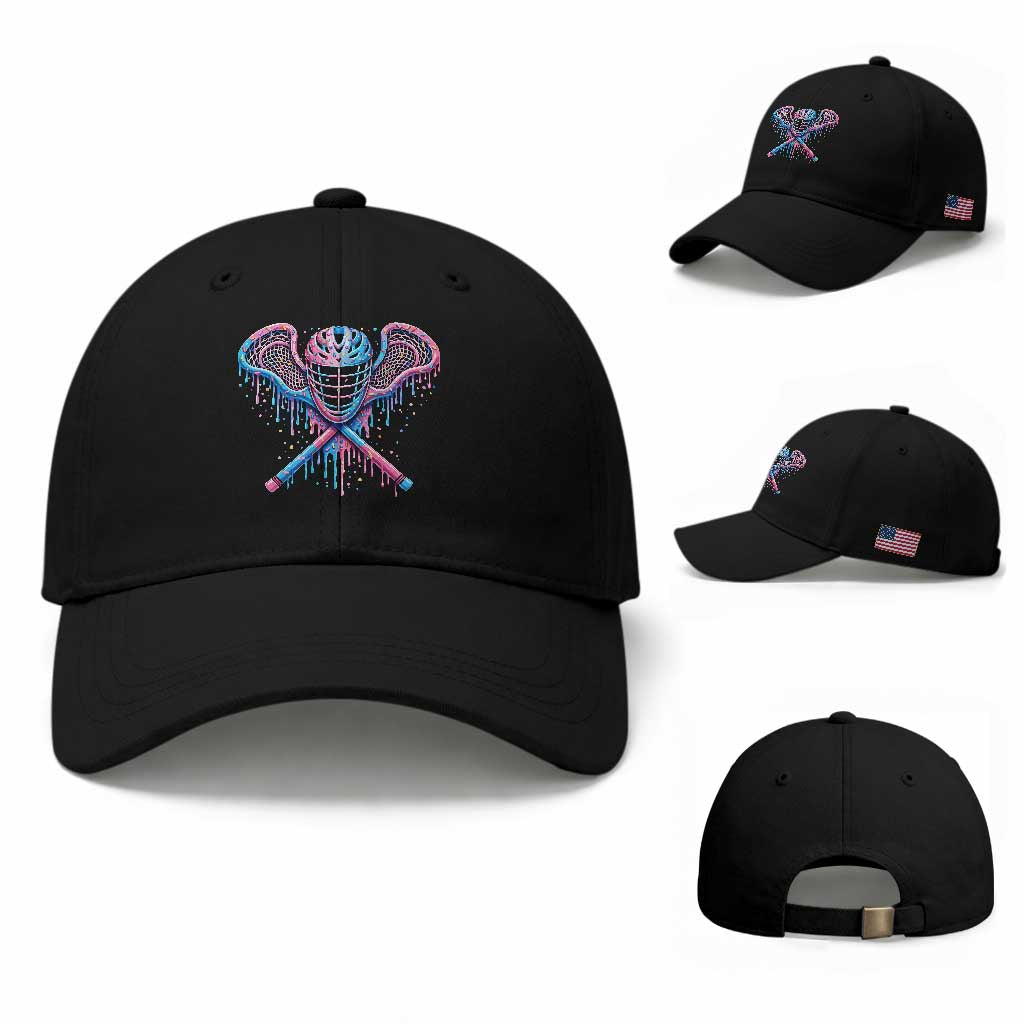 Lacrosse Drip Ice Cream Lax Helmet Sticks Sport Player Baseball Cap TS11 Baseball Cap Universal Fit Black Print Your Wear