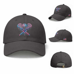 Lacrosse Drip Ice Cream Lax Helmet Sticks Sport Player Baseball Cap TS11 Baseball Cap Universal Fit Dark Gray Print Your Wear