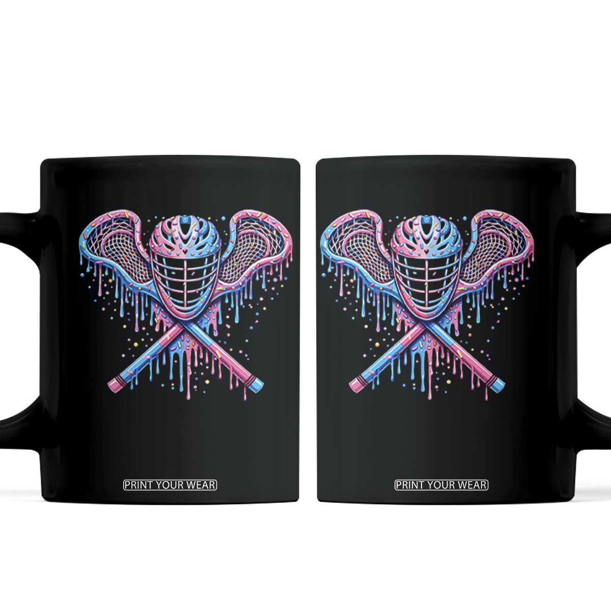 Lacrosse Drip Ice Cream Lax Helmet Sticks Sport Player Coffee Mug TS11 Black Print Your Wear