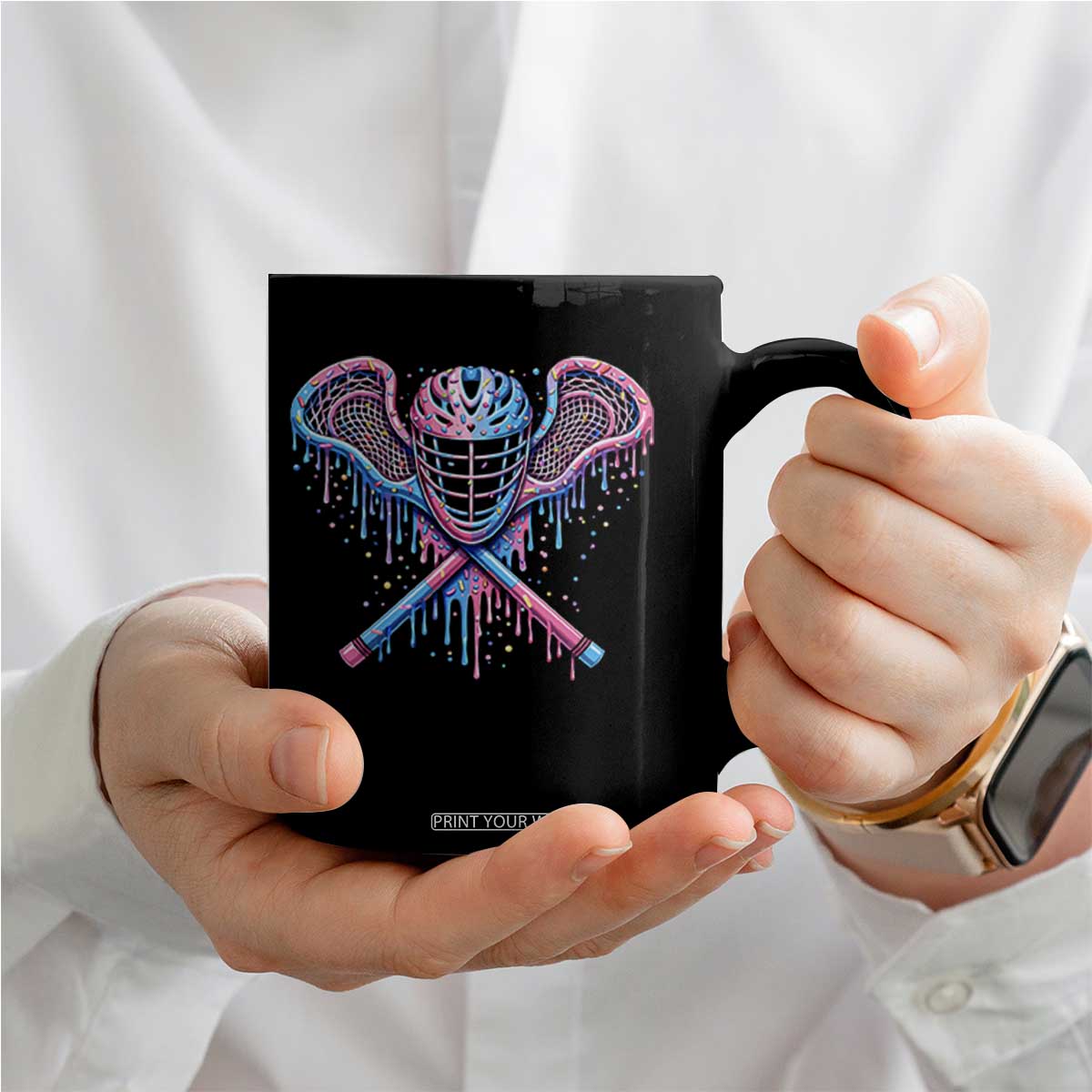 Lacrosse Drip Ice Cream Lax Helmet Sticks Sport Player Coffee Mug TS11 Print Your Wear