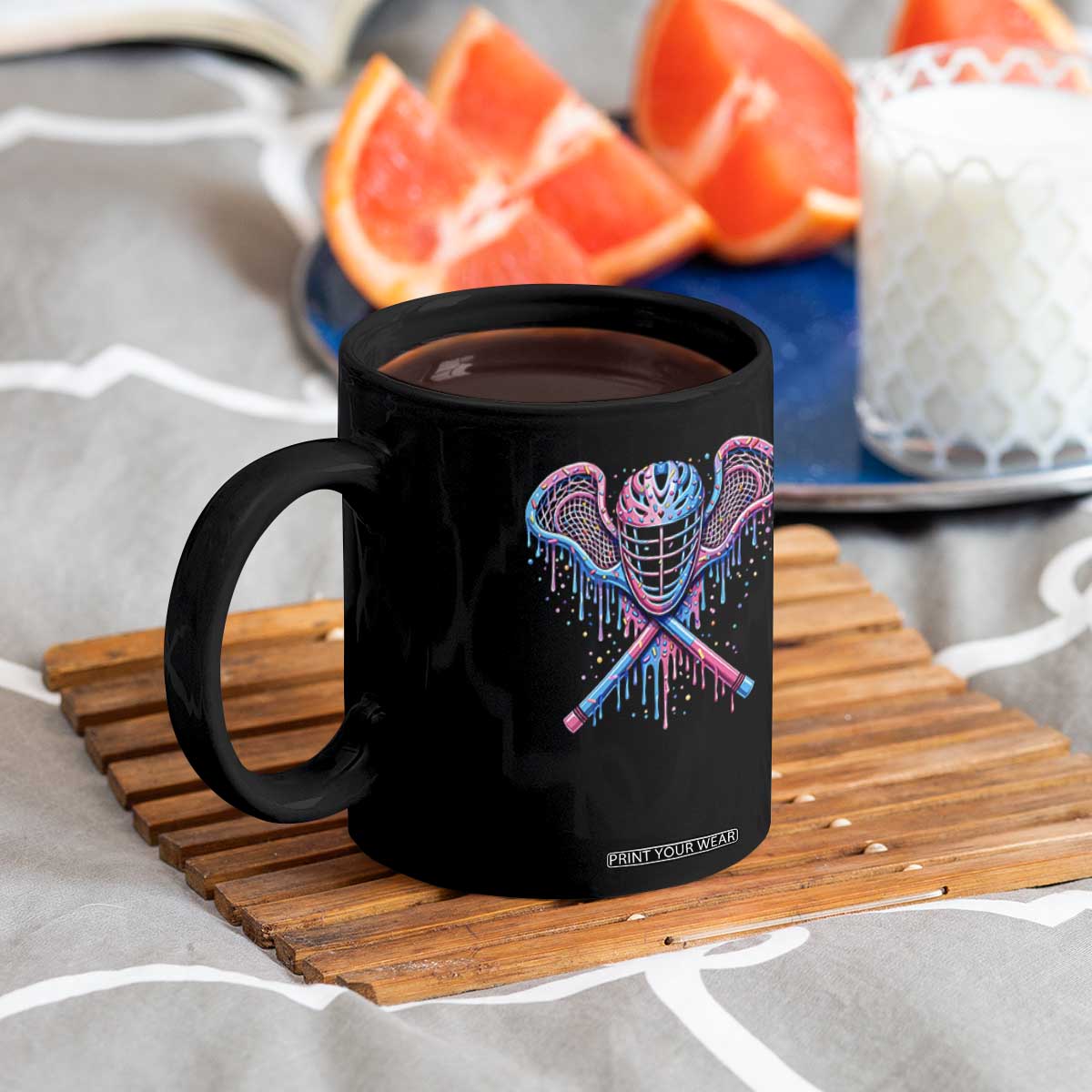 Lacrosse Drip Ice Cream Lax Helmet Sticks Sport Player Coffee Mug TS11 Print Your Wear