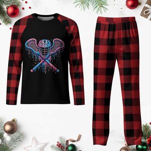 Lacrosse Drip Ice Cream Lax Helmet Sticks Sport Player Plaid Pajama Set TS11 Buffalo Plaid Print Your Wear