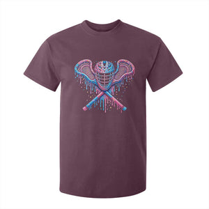 Lacrosse Drip Ice Cream Lax Helmet Sticks Sport Player T Shirt For Kid TS11 Maroon Print Your Wear