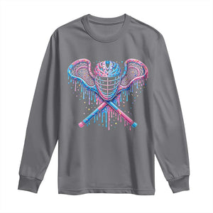Lacrosse Drip Ice Cream Lax Helmet Sticks Sport Player Long Sleeve Shirt TS11 Charcoal Print Your Wear