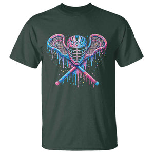 Lacrosse Drip Ice Cream Lax Helmet Sticks Sport Player T Shirt TS11 Dark Forest Green Print Your Wear