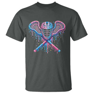 Lacrosse Drip Ice Cream Lax Helmet Sticks Sport Player T Shirt TS11 Dark Heather Print Your Wear
