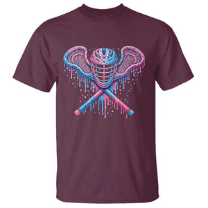 Lacrosse Drip Ice Cream Lax Helmet Sticks Sport Player T Shirt TS11 Maroon Print Your Wear