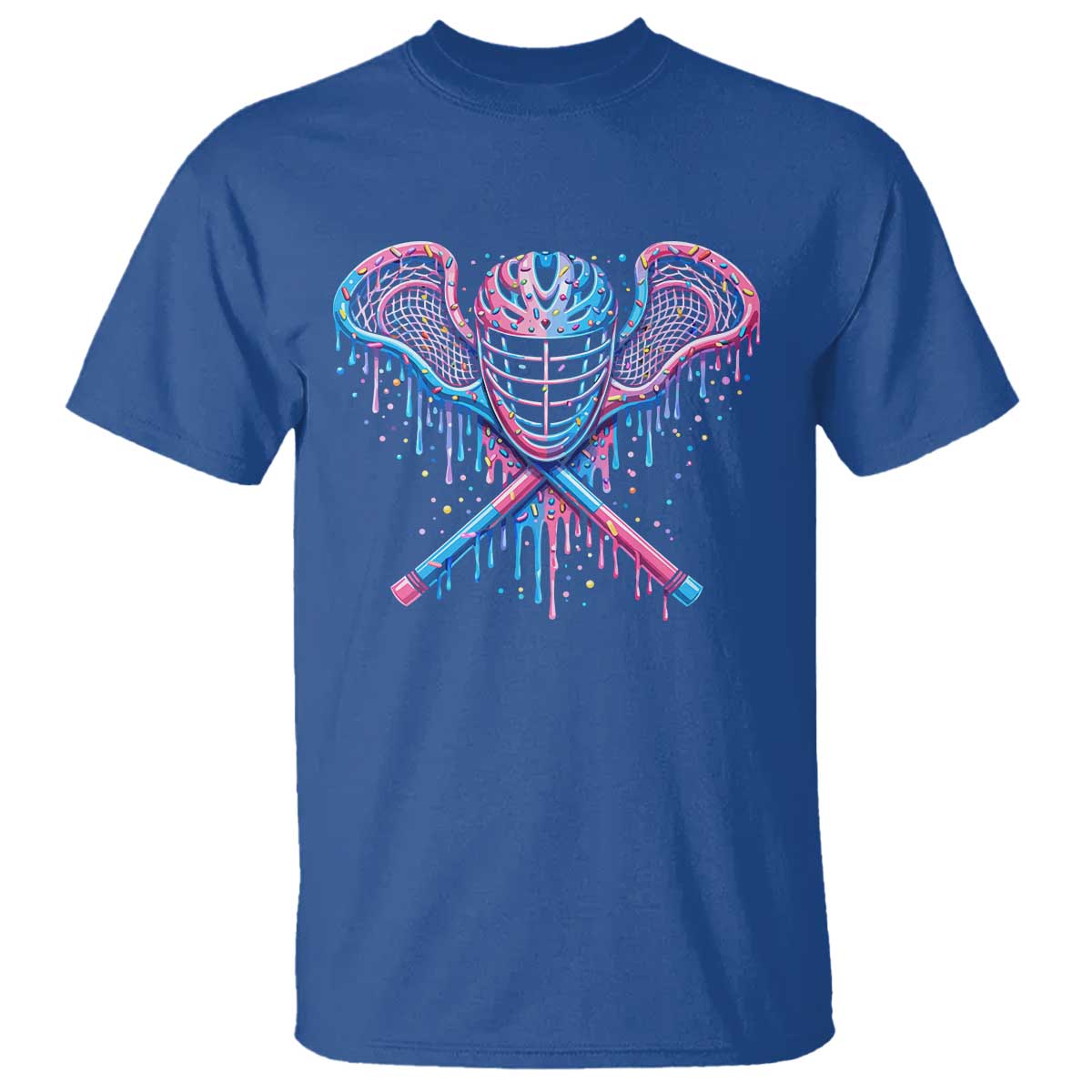 Lacrosse Drip Ice Cream Lax Helmet Sticks Sport Player T Shirt TS11 Royal Blue Print Your Wear
