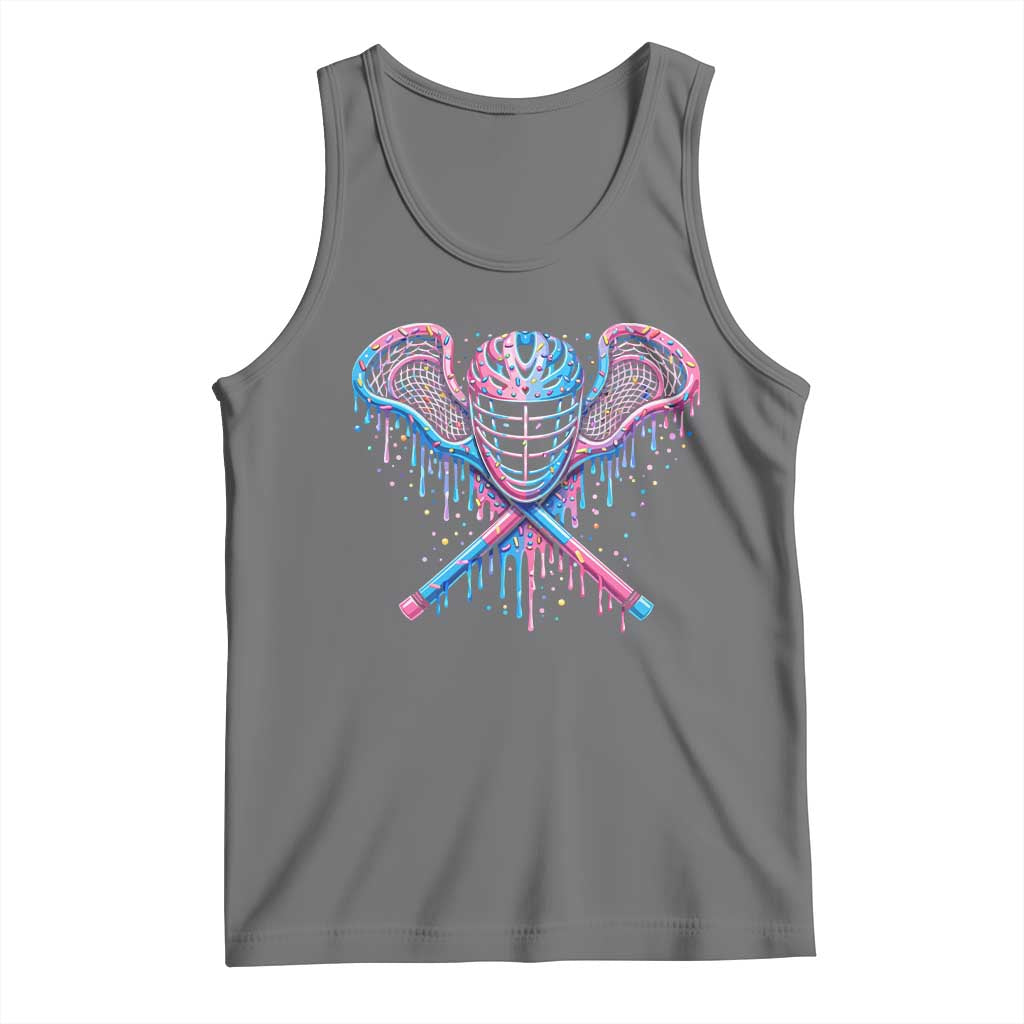 Lacrosse Drip Ice Cream Lax Helmet Sticks Sport Player Tank Top TS11 Black Heather Print Your Wear