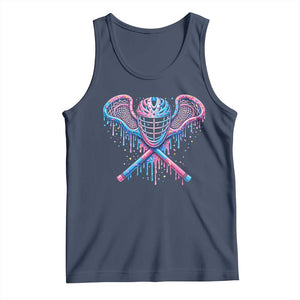 Lacrosse Drip Ice Cream Lax Helmet Sticks Sport Player Tank Top TS11 Navy Print Your Wear