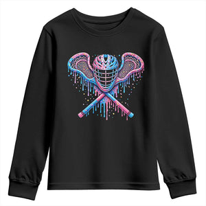 Lacrosse Drip Ice Cream Lax Helmet Sticks Sport Player Youth Sweatshirt TS11 Black Print Your Wear