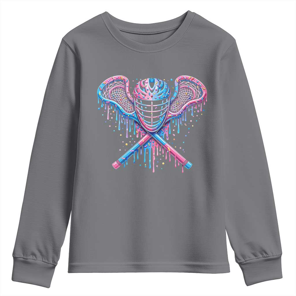 Lacrosse Drip Ice Cream Lax Helmet Sticks Sport Player Youth Sweatshirt TS11 Charcoal Print Your Wear