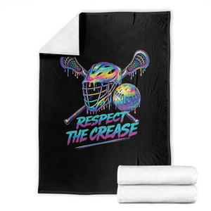 Respect The Crease Lacrosse Drip Throw Blanket Funny Lax Goalie TS11 Black Print Your Wear