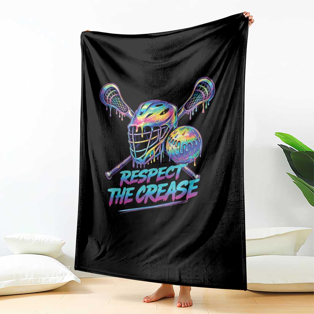 Respect The Crease Lacrosse Drip Throw Blanket Funny Lax Goalie TS11 Print Your Wear