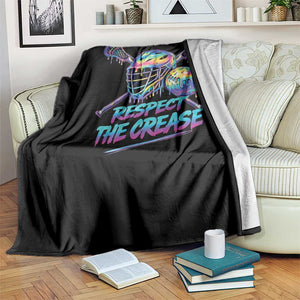 Respect The Crease Lacrosse Drip Throw Blanket Funny Lax Goalie TS11 Print Your Wear