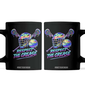Respect The Crease Lacrosse Drip Coffee Mug Funny Lax Goalie TS11 Black Print Your Wear