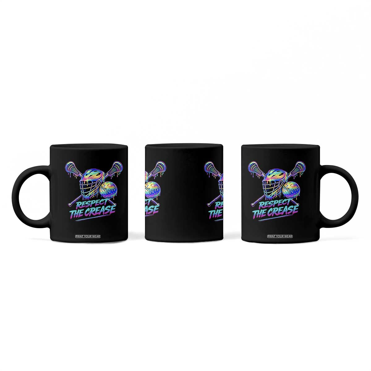 Respect The Crease Lacrosse Drip Coffee Mug Funny Lax Goalie TS11 Print Your Wear