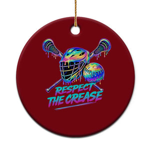 Respect The Crease Lacrosse Drip Ceramic Ornament Funny Lax Goalie TS11 1pc Red Print Your Wear