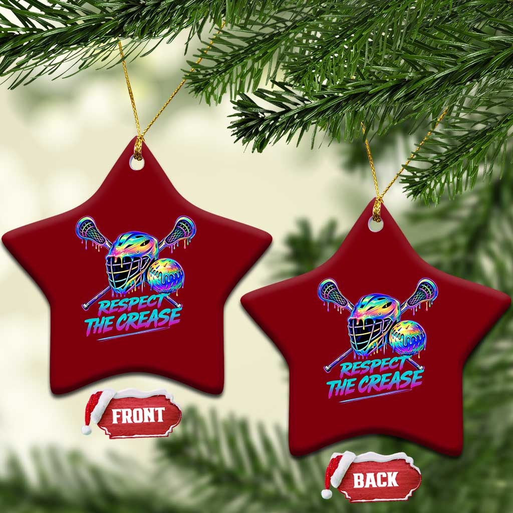 Respect The Crease Lacrosse Drip Ceramic Ornament Funny Lax Goalie TS11 Print Your Wear