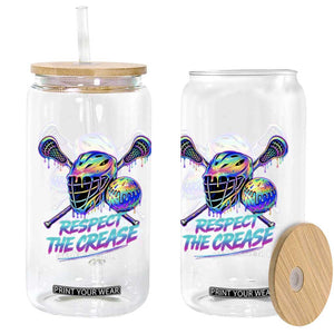 Respect The Crease Lacrosse Drip Glass Can Funny Lax Goalie TS11 Print Your Wear