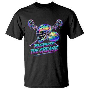 Respect The Crease Lacrosse Drip T Shirt Funny Lax Goalie TS11 Black Print Your Wear