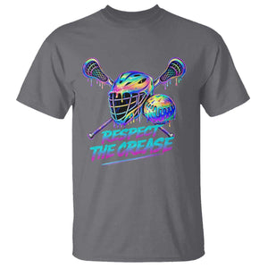 Respect The Crease Lacrosse Drip T Shirt Funny Lax Goalie TS11 Charcoal Print Your Wear