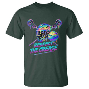 Respect The Crease Lacrosse Drip T Shirt Funny Lax Goalie TS11 Dark Forest Green Print Your Wear