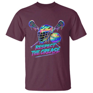 Respect The Crease Lacrosse Drip T Shirt Funny Lax Goalie TS11 Maroon Print Your Wear
