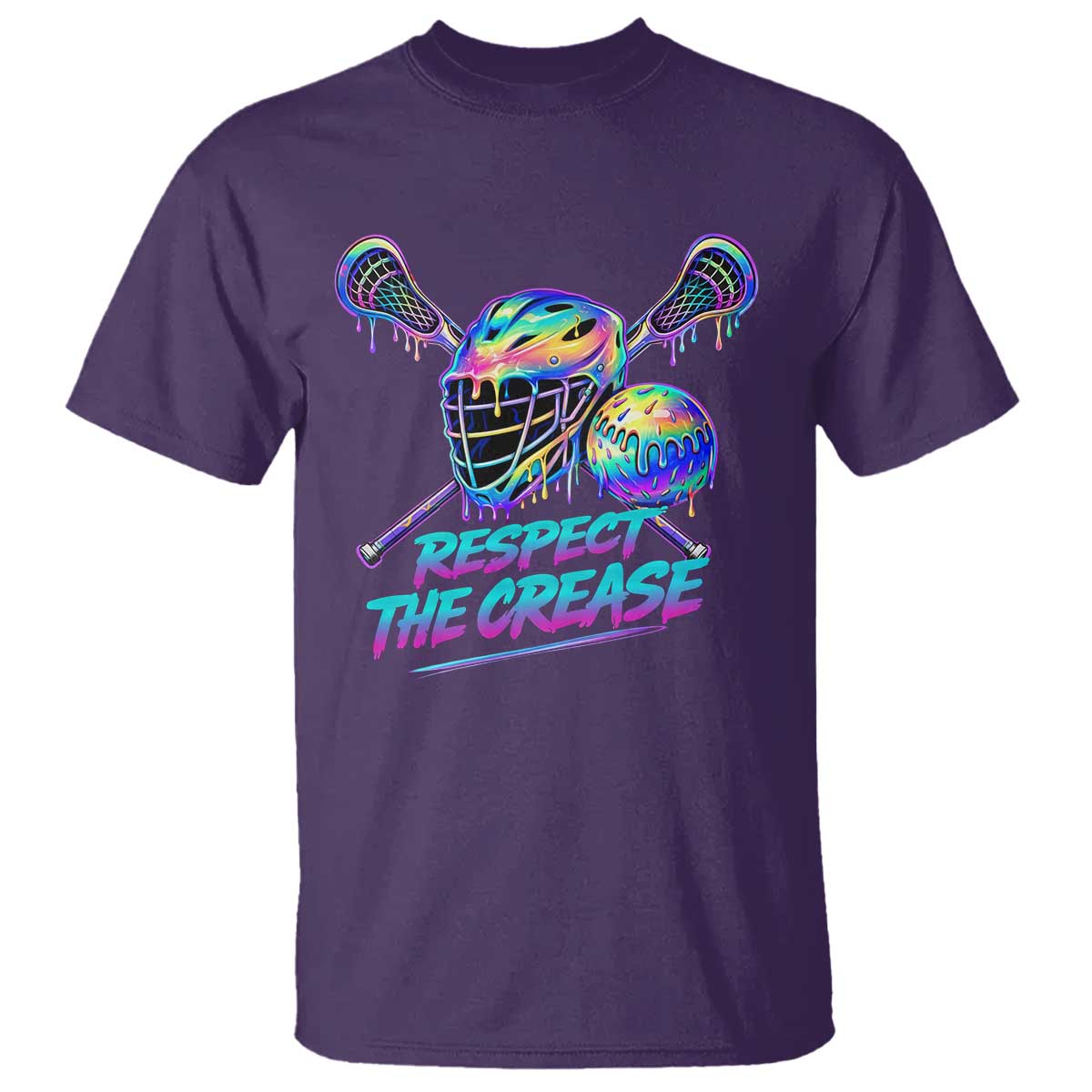 Respect The Crease Lacrosse Drip T Shirt Funny Lax Goalie TS11 Purple Print Your Wear