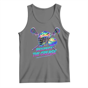 Respect The Crease Lacrosse Drip Tank Top Funny Lax Goalie TS11 Black Heather Print Your Wear