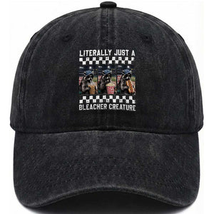 Baseball Raccoon Literally Just a Bleacher Creature Washed Cotton Baseball Cap Funny Trash Panda At Ballfield TS11 Print Your Wear