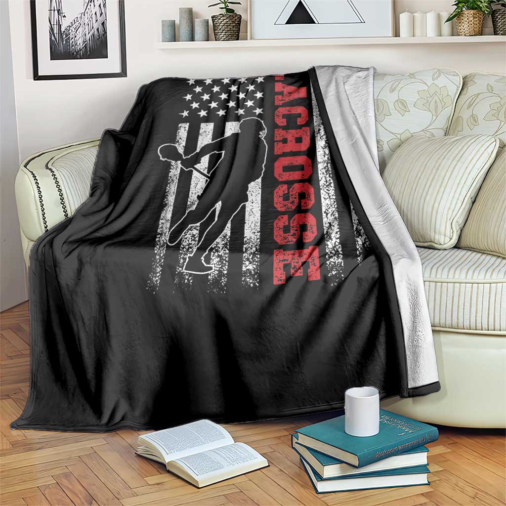 Lacrosse American Flag Lax Men 4th of July Throw Blanket TS11 Print Your Wear