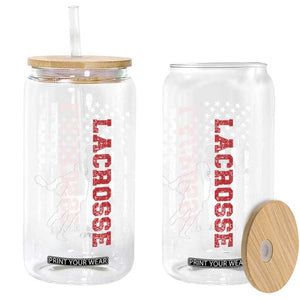 Lacrosse American Flag Lax Men 4th of July Glass Can TS11 Print Your Wear