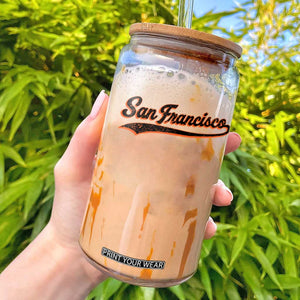 San Francisco Sports Script Retro Baseball Lovers Proud City Glass Can TS11 Black Print Your Wear