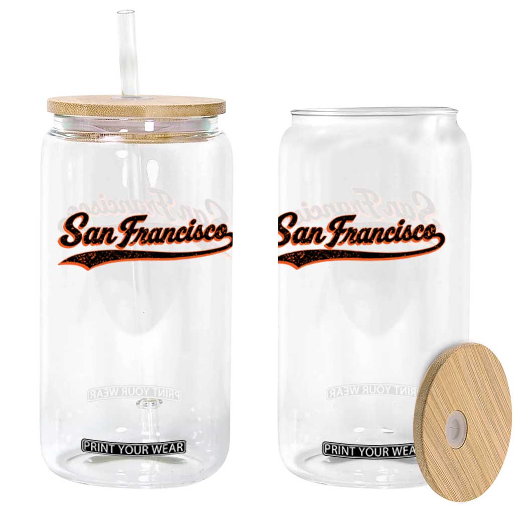 San Francisco Sports Script Retro Baseball Lovers Proud City Glass Can TS11 Print Your Wear