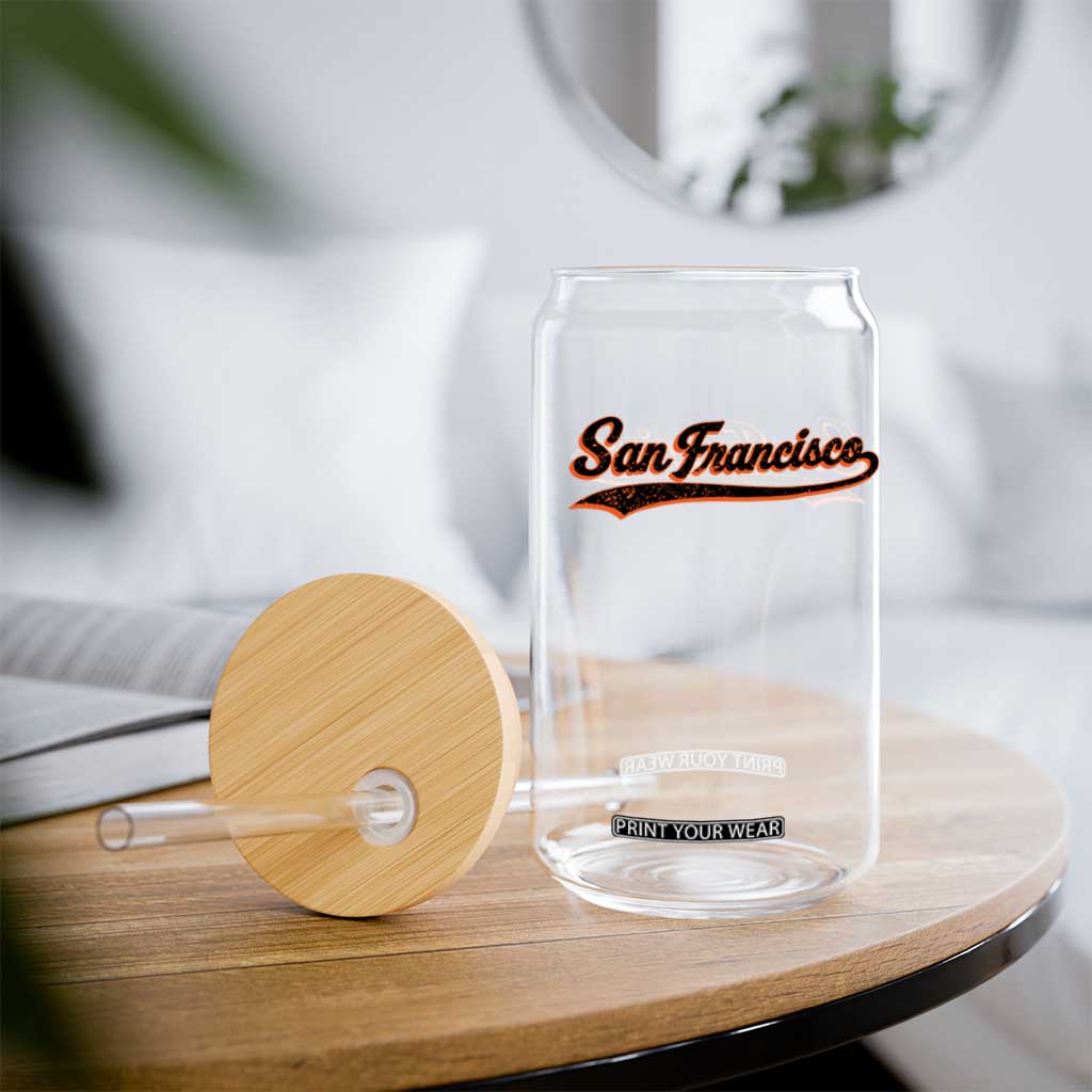 San Francisco Sports Script Retro Baseball Lovers Proud City Glass Can TS11 Print Your Wear