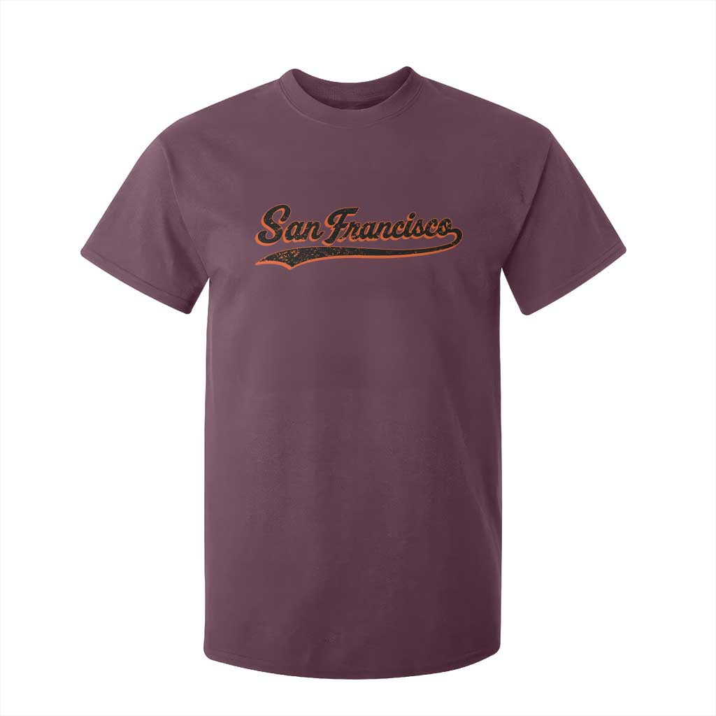 San Francisco Sports Script Retro Baseball Lovers Proud City T Shirt For Kid TS11 Maroon Print Your Wear