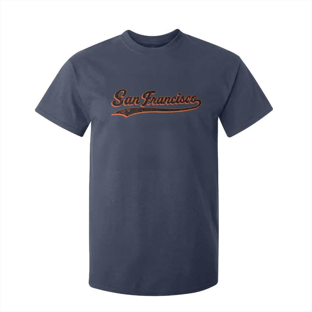 San Francisco Sports Script Retro Baseball Lovers Proud City T Shirt For Kid TS11 Navy Print Your Wear