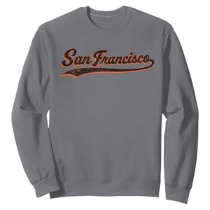 San Francisco Sports Script Retro Baseball Lovers Proud City Sweatshirt TS11 Charcoal Print Your Wear