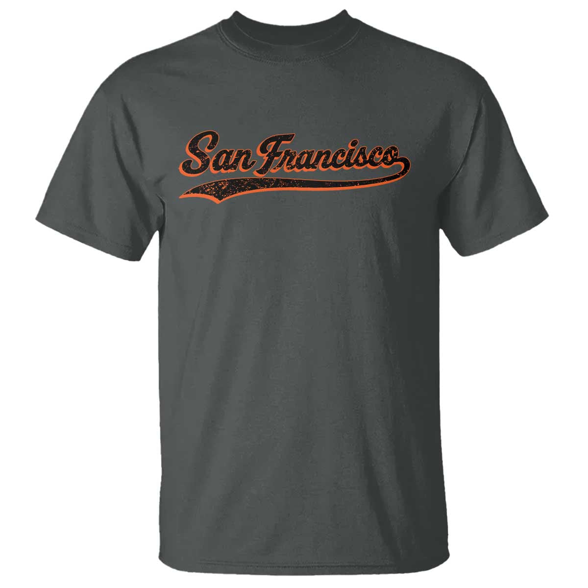 San Francisco Sports Script Retro Baseball Lovers Proud City T Shirt TS11 Dark Heather Print Your Wear
