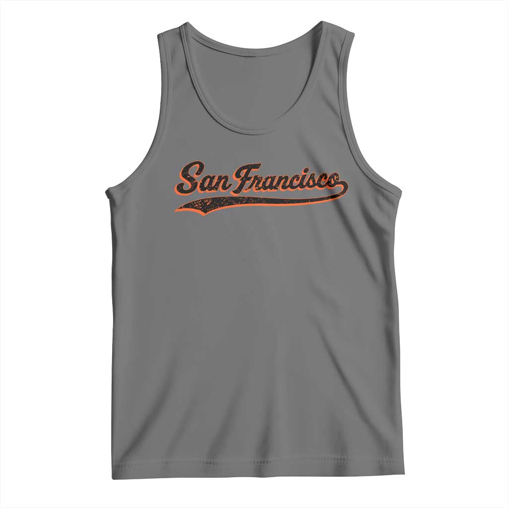 San Francisco Sports Script Retro Baseball Lovers Proud City Tank Top TS11 Black Heather Print Your Wear