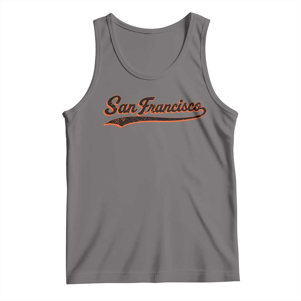 San Francisco Sports Script Retro Baseball Lovers Proud City Tank Top TS11 Deep Heather Print Your Wear