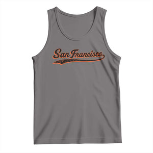 San Francisco Sports Script Retro Baseball Lovers Proud City Tank Top TS11 Deep Heather Print Your Wear