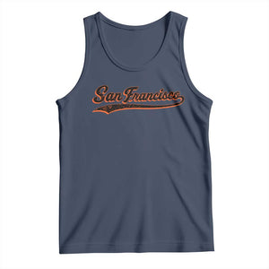 San Francisco Sports Script Retro Baseball Lovers Proud City Tank Top TS11 Navy Print Your Wear