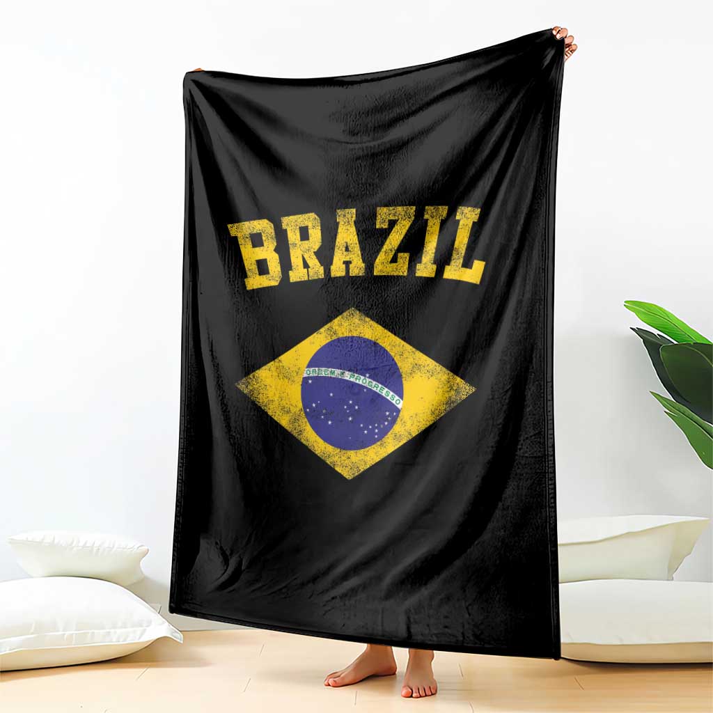 Vintage Brazil Flag Patriotic Brazilian Pride Throw Blanket TS11 Print Your Wear