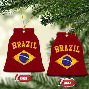 Vintage Brazil Flag Patriotic Brazilian Pride Ceramic Ornament TS11 Print Your Wear