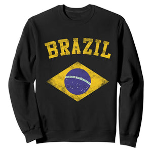 Vintage Brazil Flag Patriotic Brazilian Pride Sweatshirt TS11 Black Print Your Wear