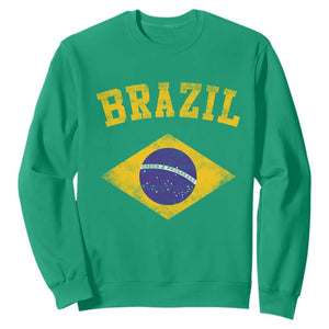 Vintage Brazil Flag Patriotic Brazilian Pride Sweatshirt TS11 Irish Green Print Your Wear