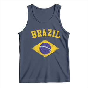 Vintage Brazil Flag Patriotic Brazilian Pride Tank Top TS11 Navy Print Your Wear