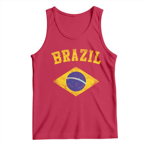 Vintage Brazil Flag Patriotic Brazilian Pride Tank Top TS11 Red Print Your Wear
